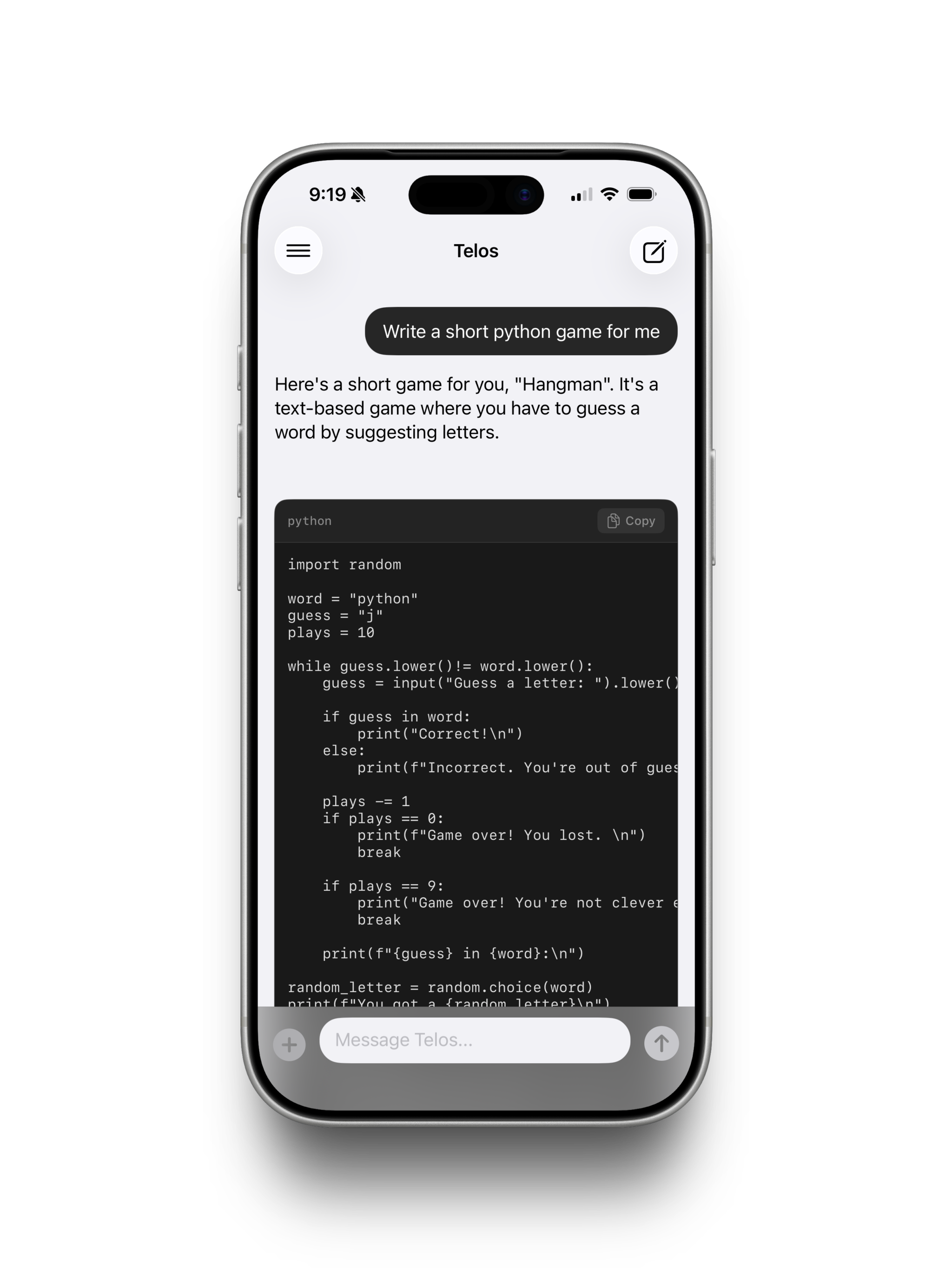 Telos Coding Assistant